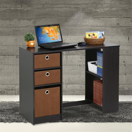 Furinno Modern Computer Study Desk, Espresso 15110EXBR